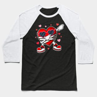 Valentines Day Dabbing Heart Baseball T-Shirt